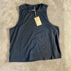 Quince Flownit Ultra Soft Performance Tank Navy Women's L NWT Athleisure